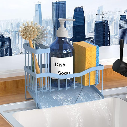 Fssvcd Maifan Sink Caddy Sponge Holder for Kitchen with Brush Holder and Stainless Steel Self Drain Tray, Rustproof Kitchen Sink Organizer for Sponge, Soap Dispenser Storage Accessories by Unknown