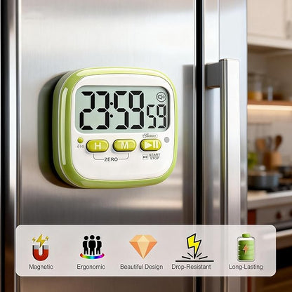 Antonki 2 Pack Classroom Timers for Kids Teachers, Magnetic Countdown Digital Kitchen Timer for Cooking, Study, Exercise, Games, Time Mangement - Loud/Silent Mode - Battery Included - Image 4