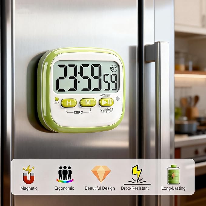 Antonki 2 Pack Classroom Timers for Kids Teachers, Magnetic Countdown Digital Kitchen Timer for Cooking, Study, Exercise, Games, Time Mangement - Loud/Silent Mode - Battery Included - Image 4
