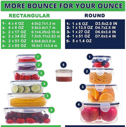 RockBerry 50 Pcs Large Food Storage Containers with Lids Airtight-85 OZ to small Containers-Total 526OZ Stackable Kitchen Set -BPA Free Leak proof containers- Freezer Microwave safe - Image 2