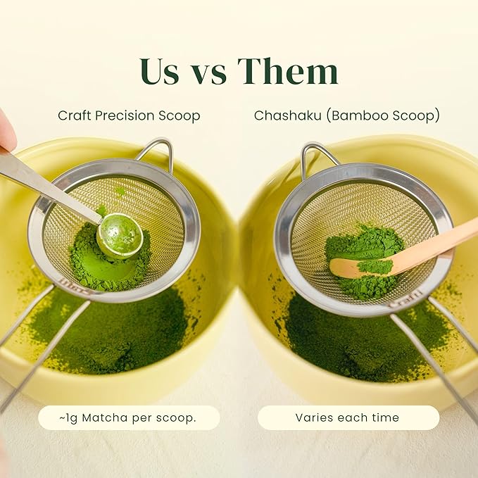 Crafti Matcha Whisk Set | Golden Hour 6-Piece Matcha Kit | Matcha Bowl with Spout, Chasen Bamboo Whisk, Whisk Holder and Whisklet™ Compatible Charms