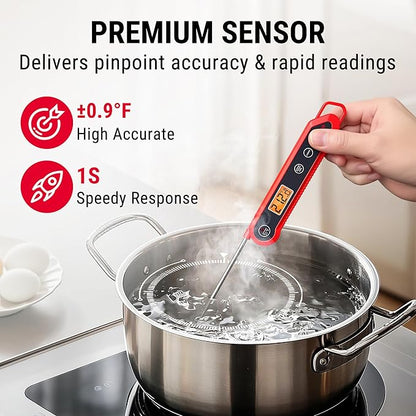 TempPro 1 Second Instant Read Digital Meat Thermometer, ±0.9°F Accuracy, Waterproof & Backlight Food Thermometer for Cooking, Oil Fry Candy Meat Probe for Kitchen, BBQ, Oven, Grill, Smoker - Image 3