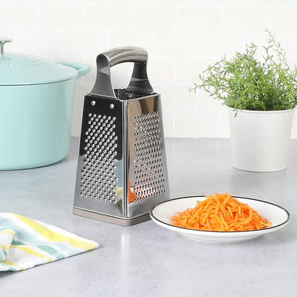 Martha Stewart Sprucedale 9.5-Inch Stainless Steel 4-Sided Box Grater – Durable Kitchen Cheese and Food Grater with Multiple Grating Surfaces - Image 3