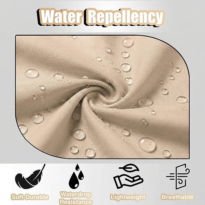 TOSHE Kitchen Apron Waterdrop Resistant Cotton Apron with adjustable Aprons for Women with Pockets 10 Color option Cooking Beige Apron(Beige) - Image 4