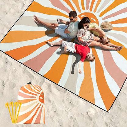 WIWIGO Beach Blanket Waterproof Sandproof Beach Mat 79" X 83"/10'x9'for 2-8 Adults Quick Drying Outdoor Picnic Mat Beach Accessories for Travel, Camping, Hiking - Image 6