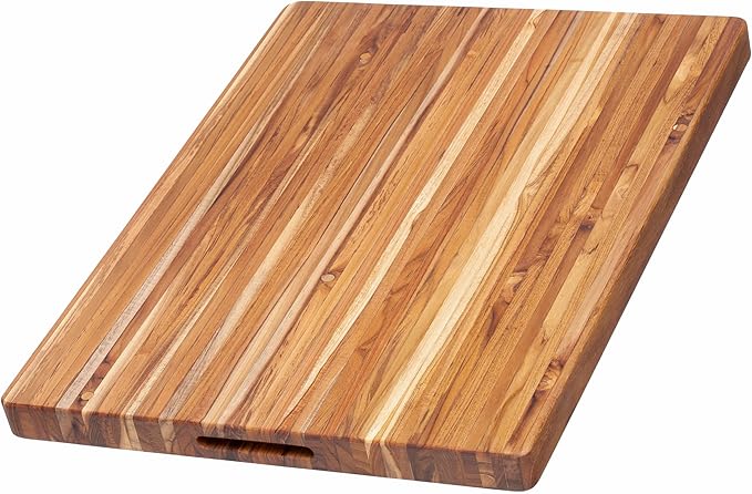 Teakhaus Cutting Board - Extra Large (XL) Wood Cutting Board with Grip Handles - Holiday Gift Ideas for Men and Women - Gift-Ready, Reversible, Edge Grain Wood, Knife Friendly - FSC Certified by TEAKHAUS