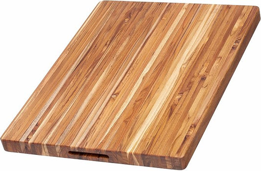 Teakhaus Cutting Board - Extra Large (XL) Wood Cutting Board with Grip Handles - Holiday Gift Ideas for Men and Women - Gift-Ready, Reversible, Edge Grain Wood, Knife Friendly - FSC Certified by TEAKHAUS