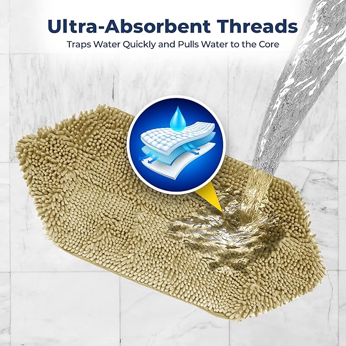 Muddy Mat® Doggy Dryer, Highly Absorbent Microfiber Washable Dog Shammy, Quick Drying Towel Absorber, Extra Soft Plush Wrap Chenille Bath Towels to Dry Soggy Large Pets & Small Puppy - Beige - Image 3