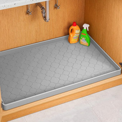 Jin&Bao Waterproof Under Sink Mat 31" x 22", Thick Silicone Mat Cabinet Protector for Kitchen and Bathroom, Shelf Liner, Home Organizer and Storage, Multipurpose Tray for Gadgets and Essentials by Jin%26Bao