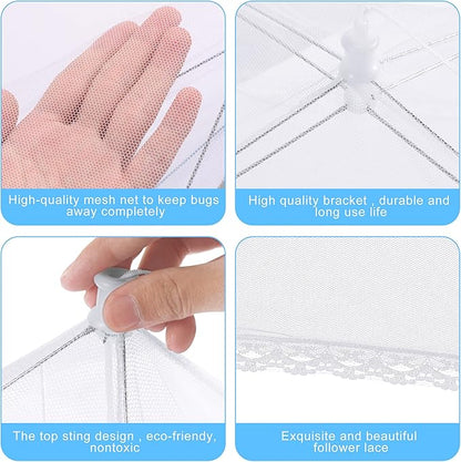 10 PACK Mesh Food Covers for Outside, Food Covers Outdoors Pop-up Food Tents 2 Extra Large (40"x24") & 8 Large (17"x17") for Picnic, Camping Supplies - Image 4