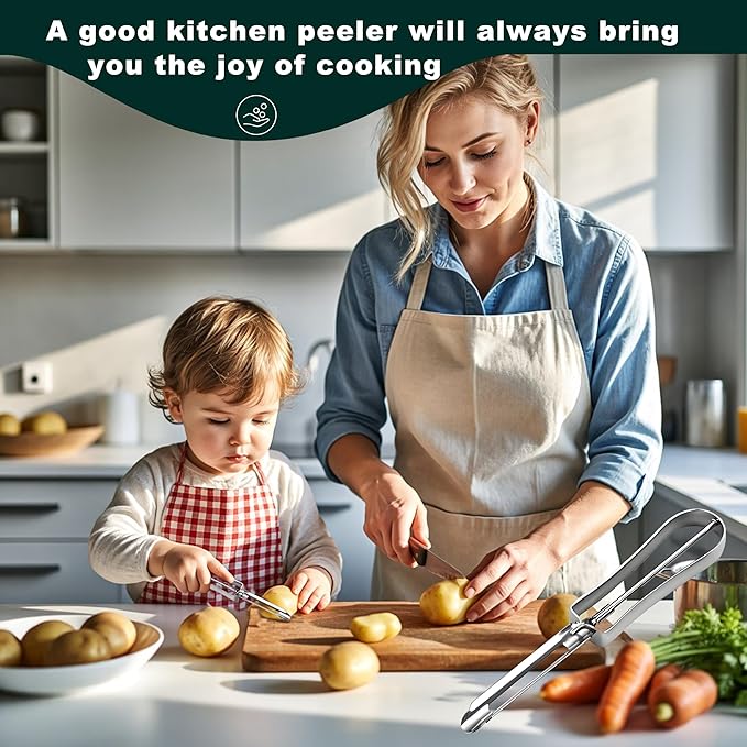 Potato Peelers for Kitchen, 2 Pcs, Just Like Mom's old steel Peeler - Image 6