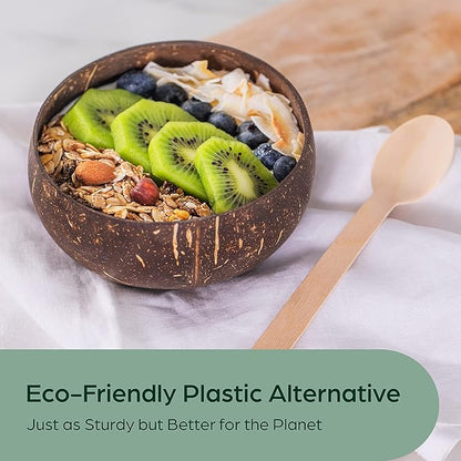 Wooden Disposable Spoons - 1800 Pieces Wood Compostable Spoons - Eco-Friendly Biodegradable Utensils for Party - Free From Plastic Cutlery Set - Disposable Cutlery for Eating - Compostable Utensils - Image 2