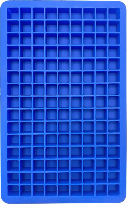 Tovolo Mini Ice Cube Tray with Lid (Stratus Blue) - Silicone Tray for Freezing Mini Ice/BPA-Free Silicone and Plastic (Pack of 2)