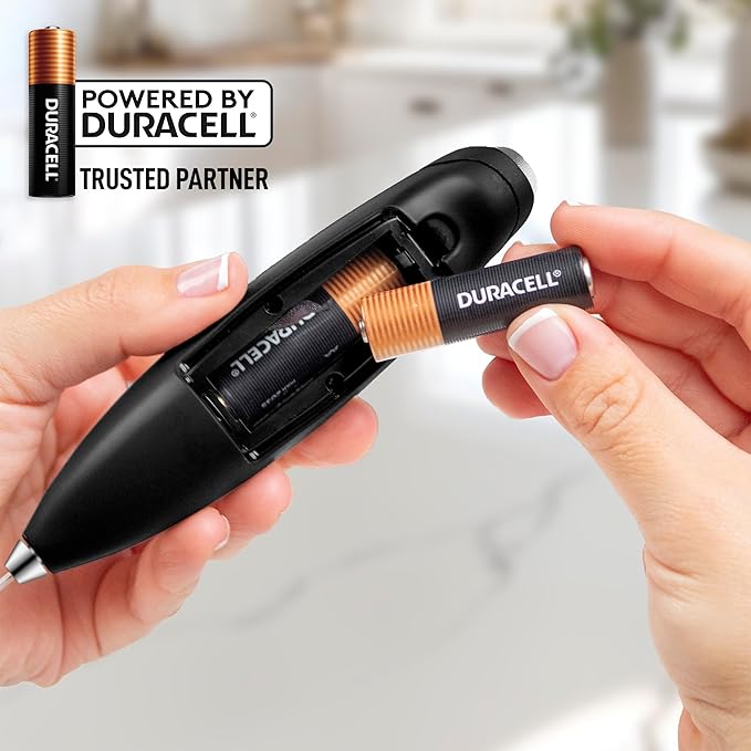 Zulay Kitchen Powerful Milk Frother Wand With 4 AA Duracell Batteries - Ultra Fast Handheld Drink Mixer - Electric Whisk Foam Maker for Coffee, Lattes, Cappuccino, Matcha & Creamer - Metallic Black - Image 6