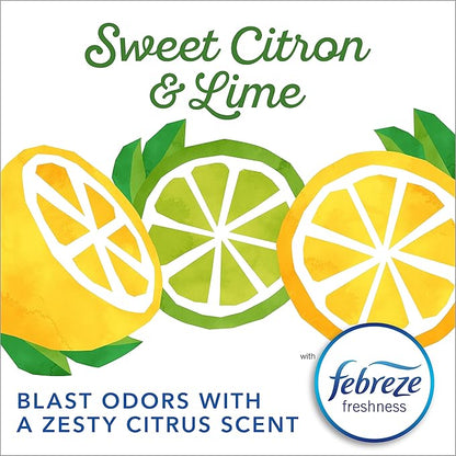 Glad Small Trash Bags 4 Gallon, Febreze Sweet Citron & Lime Garbage Bags, Odor Resistant with Drawstring, 80 Count