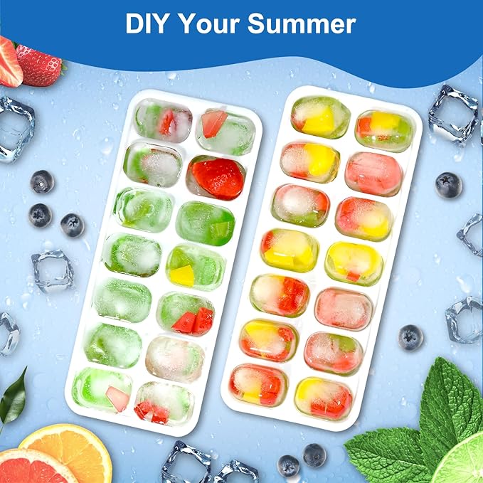 Ice Cube Tray, Ice Cube Trays for Freezer 4 Pack with Lid and Bin, Ice Tray Easy-Release, Ice Trays for Freezer Stackable, Silicone Ice Cube Tray for Drinks, Coffee - BPA-Free and Odor-Free - Image 5