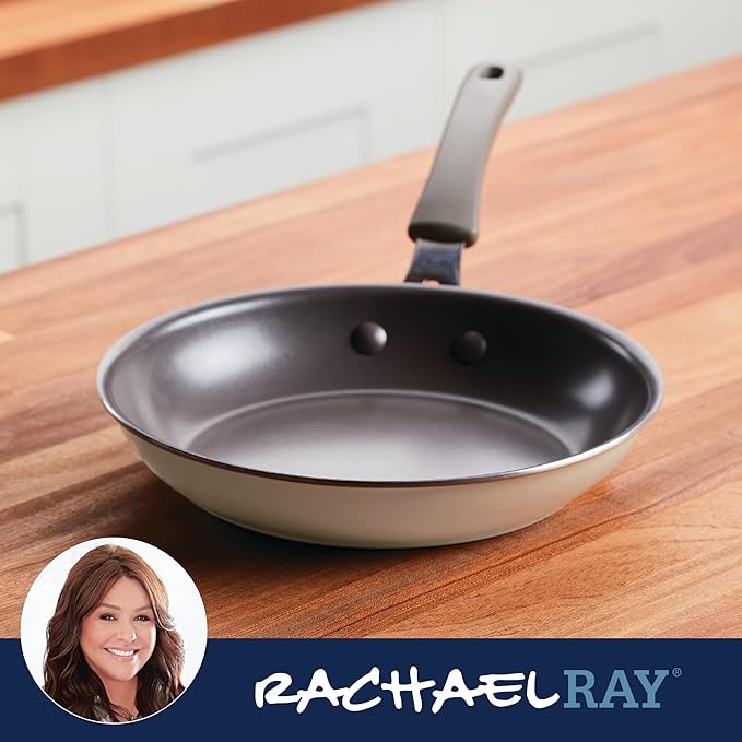 Rachael Ray Cook + Create Nonstick Frying Pan/Skillet, 10 Inch - Almond - Image 6