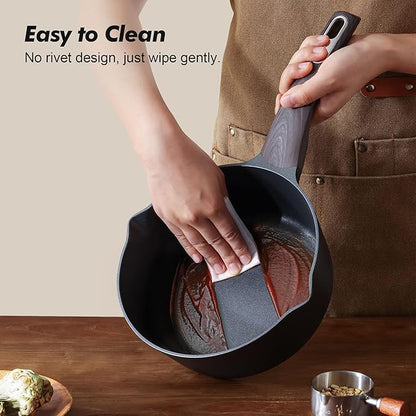SENSARTE Nonstick Sauce Pan with Lid, 3.0 Quart Saucepan with Double Spout, Multipurpose Large Cooking Pot, Non toxic Kitchen Sauce Pot, Non stick Saucier Pan, Induction Comptable, PFOA Free - Image 3