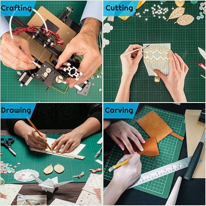 anezus Self Healing Sewing Mat, Rotary Cutting Mat Double Sided 5-Ply Craft Cutting Board for Sewing Crafts Hobby Fabric Precision Scrapbooking Project 9inch x 12inch(A4) - Image 6