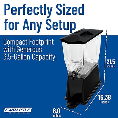 Carlisle FoodService Products Trimline Rectangular Beverage Dispenser Drink Dispenser with Spigot for Catering, Buffets, Restaurants, Polycarbonate (Pc), 3.5 Gallons, Black - Image 4
