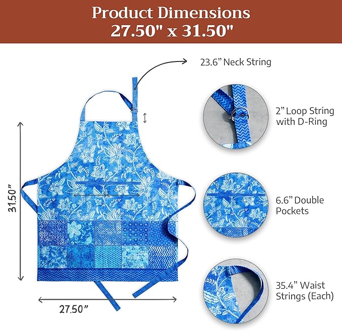 Maison d' Hermine 100% Cotton Apron for women with Pocket Kitchen Chef Apron for Men Cooking Mothers Day Gifts - Image 7