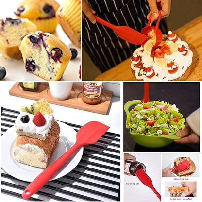 Silicone Spatulas, 11 inch Rubber Spatula Heat Resistant Seamless One Piece Design Non-Stick Flexible Scrapers Baking Mixing Tool (4 Piece) - Image 3