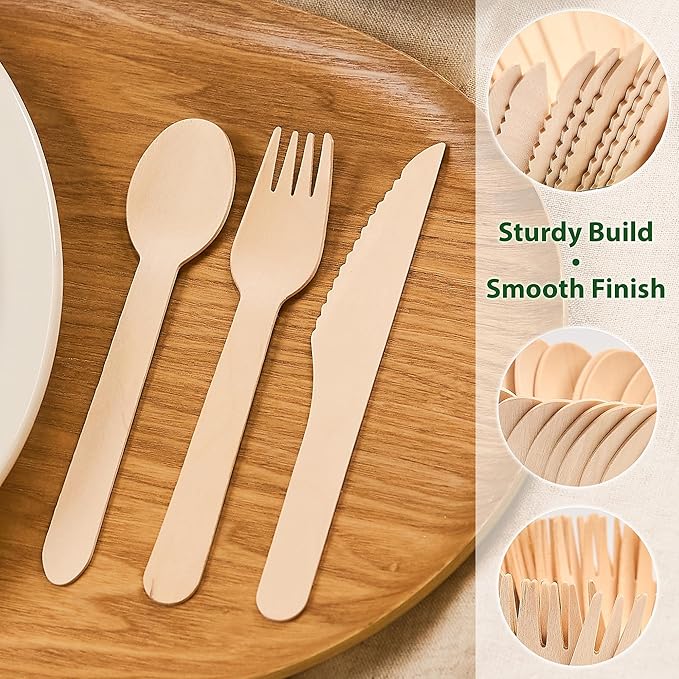 Wooden Spoons 1000 Pieces Bulk Pack | Heavy-Duty Birch Wood Disposable Spoons | Eco-Friendly, Sturdy & Plastic-Free for Catering and Food Service - Image 3