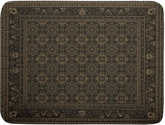 Brown Antique Tabriz Rug Dish Drying Mat for Kitchen Counter,Retro Turkish Vintage Floral Block Print Drying Mat 18 x 24 Inch with Absorbent Reversible Microfiber Drying Pad for Coffee Bar by Anyako