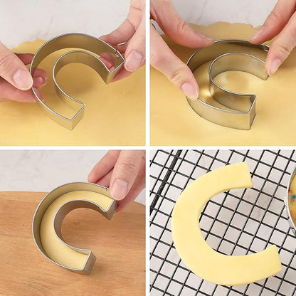 Letter Cookie Cutters Shapes Large 3 Inch - 26 Pcs Stainless Steel Alphabet Letter Cookie Cutter Set Fondant Biscuit Fruit Dough Mold Tools for Sandwich, Birthday, Christmas, and Holiday Party