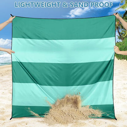 WIWIGO Beach Blanket Waterproof Sandproof Beach Mat 79" X 83"/10'x9'for 2-8 Adults Quick Drying Outdoor Picnic Mat Beach Accessories for Travel, Camping, Hiking - Image 4