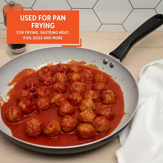 IMUSA 12" Premier Ceramic Nonstick Fry Pan with Cool Touch Handle, Matte Black - Image 6