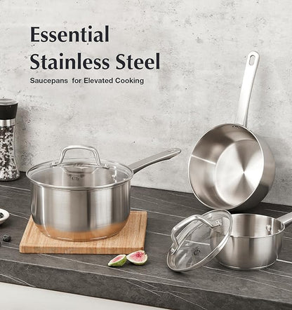KOCH SYSTEME CS 1 Quart Stainless Steel Saucepan, 1 Quart Saucepan with Lid, Premium Steel Sauce Pan, Indutcion Sauce Pan with Lid, Small Sauce Pot, Stainless Steel Pot 1 QT, Oven Safe - Image 8