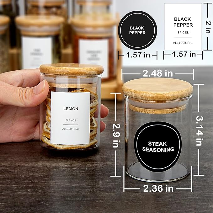 EgticHome 4OZ Glass Spice Jars with Bamboo Lids and 315 Labels, 32 Pcs Clear Food Storage Containers for Kitchen Sugar Salt Coffee Tea Beans - Image 4
