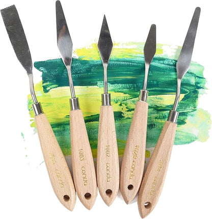 CONDA 11 Piece Stainless Steel Spatula Palette Knife Professional Palette Knife Painting Wood Handle - Image 4