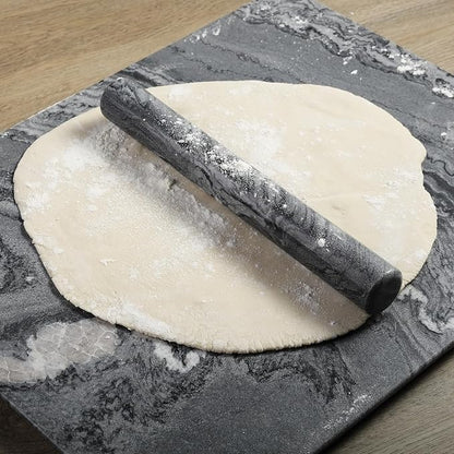 Koville African Natural Marble French Rolling Pin, 12inch Non-Stick Rolling Pin for Baking, Dough Roller for Pasta, Dumpling, Fondant, Pie, Bread, Pizza, Kitchen Baking Tools(Monte Grigio) - Image 6