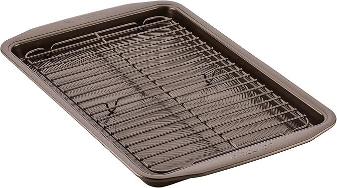 Circulon Nonstick Bakeware Set with Nonstick Cookie Sheet / Baking Sheet and Cooling Rack - 2 Piece, Chocolate Brown by Circulon