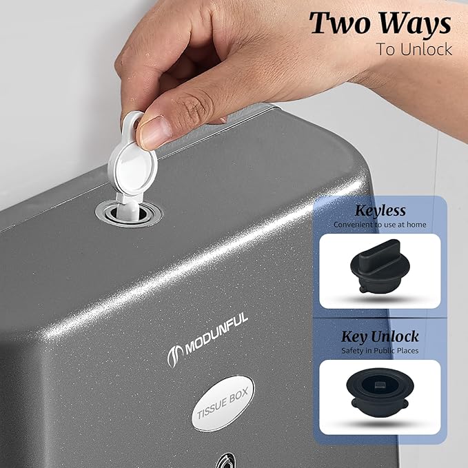 Paper Towel Dispenser Wall Mount - Adhesive Hand Towel Dispenser for Bathroom, Multi-fold/Trifold/Z Fold, 210 Sheets Large Capacity for Compact Home, Apartment & RV - Image 5