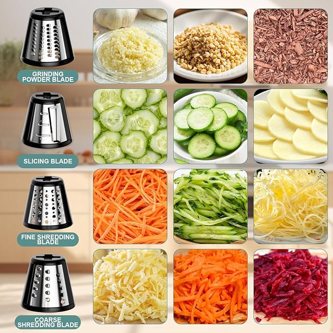 Slicer Shredder Attachment for Kitchenaid Stand Mixer, Salad Machine with Vegetable Slicer, Salad Maker, Food Slicers Cheese Grater Attachments for Kitchenaid Mixer Dishwasher Safe, Black - Image 3