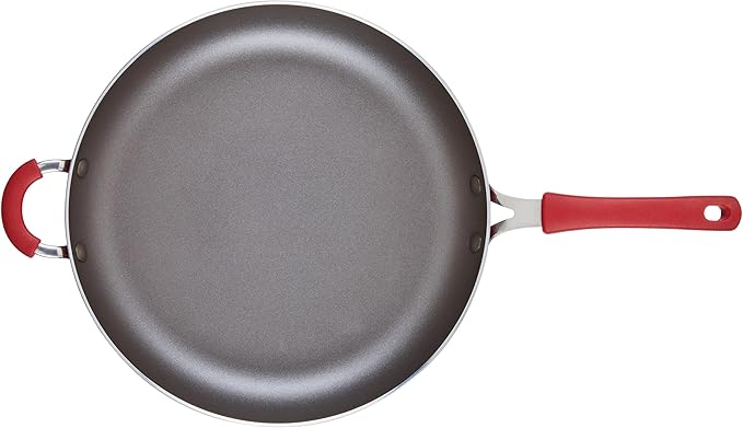 Rachael Ray Cook + Create Nonstick Frying Pan/Skillet with Helper Handle, 14 Inch - Red - Image 11