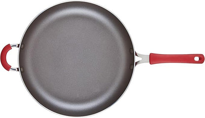 Rachael Ray Cook + Create Nonstick Frying Pan/Skillet with Helper Handle, 14 Inch - Red - Image 11