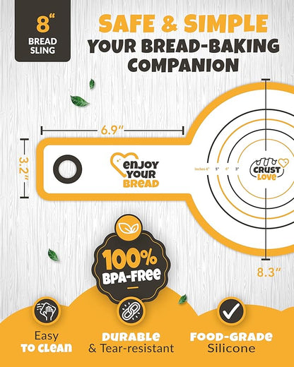 CRUSTLOVE Silicone Bread Sling for Dutch Oven – Non-Stick Sourdough Sling & Baking Mat – Reusable & Easy to Clean – Heat Resistant to 480°F – Silicone Sourdough Sling for Artisan Bread Baking Supplies - Image 3