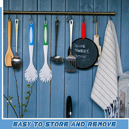 Hsei 6 Pcs Blue and Green Kitchen Scrub Dish Brush Bulk with 11 Inch Anti Slip Handle Cleaning Dish Scrubber with Stiff Bristles Washing Scrub Brushes for Housekeeping for Pots and Pans, Kitchen Sink - Image 6