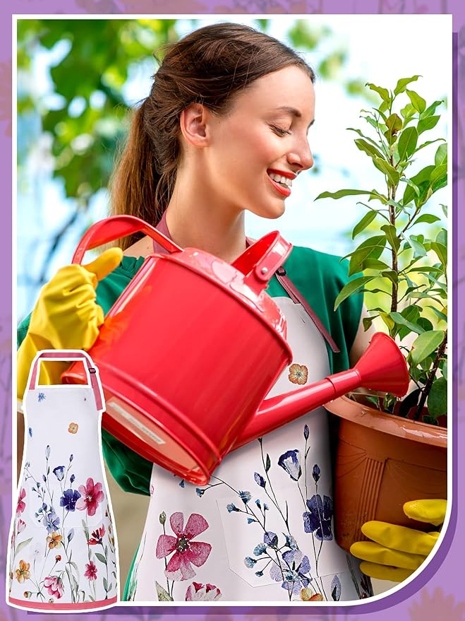 Bencailor 6 Pcs Spring Kitchen Aprons with Pockets Flower Rooster Bee Butterfly Sunflower Summer Aprons Bulk for Women(Multicolored,Spring Floral) - Image 4