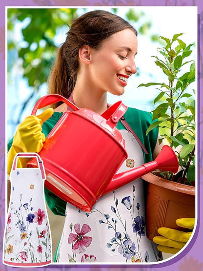 Bencailor 6 Pcs Spring Kitchen Aprons with Pockets Flower Rooster Bee Butterfly Sunflower Summer Aprons Bulk for Women(Multicolored,Spring Floral) - Image 4