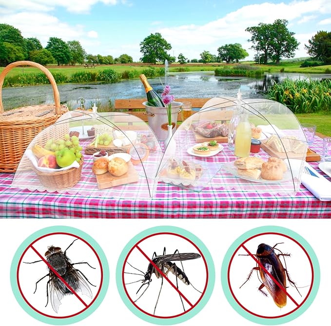 10 Pack Food Cover Tents, Food Covers for Outdoors, Pop-Up Tents, Mesh Tent, Reusable and Collapsible Outdoor Picnic Covers Net, Suit for Parties Picnics, BBQs, Fruit Cover - Image 4