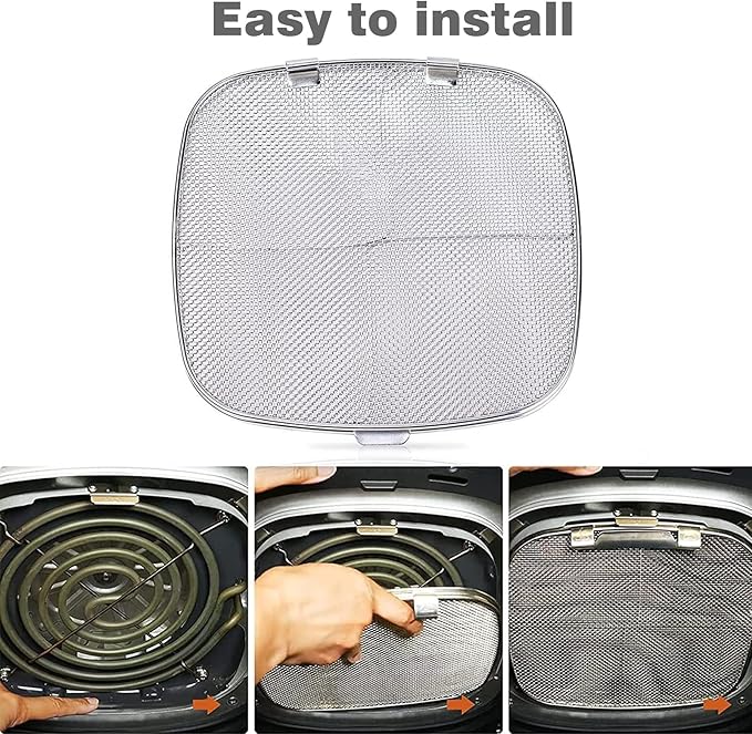 Replacement Stainless Steel Splatter Shield for Ninja Foodi AG301, Fine Mesh Splatter Screen Accessories for Ninja Foodi AG300, AG300C,AG301C, AG302, AG400 Indoor Grill