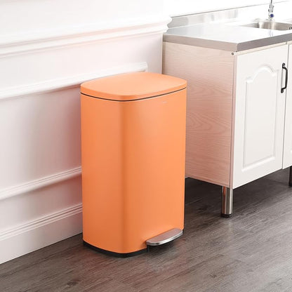 happimess HPM1006K Connor Rectangular 13-Gallon Trash Can with Soft-Close Lid and Free Mini Trash Can, Fingerprint Resistant, Modern, Minimalistic for Home, Kitchen, Office, Bathroom, Carrot Cake - Image 2