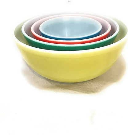 Vintage Pyrex Primary Colors Mixing Bowl Set - Blue, Red, Green, Yellow