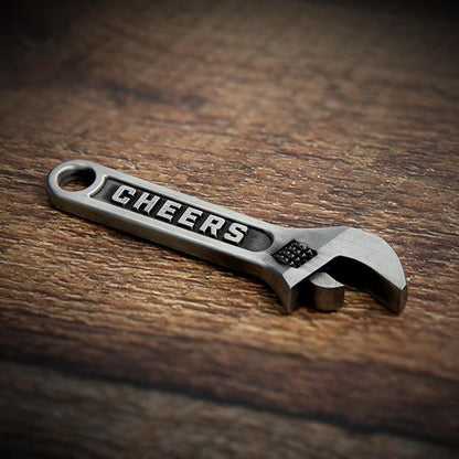 Wrench Bottle Opener Keychain for Men – Funny Wrench-Shaped Metal Key Chain for Mechanic & Handyman – Novelty Gift for Father's Day, Christmas Stocking Stuffer, Birthday, Groomsmen – 3.65" x 1.93"