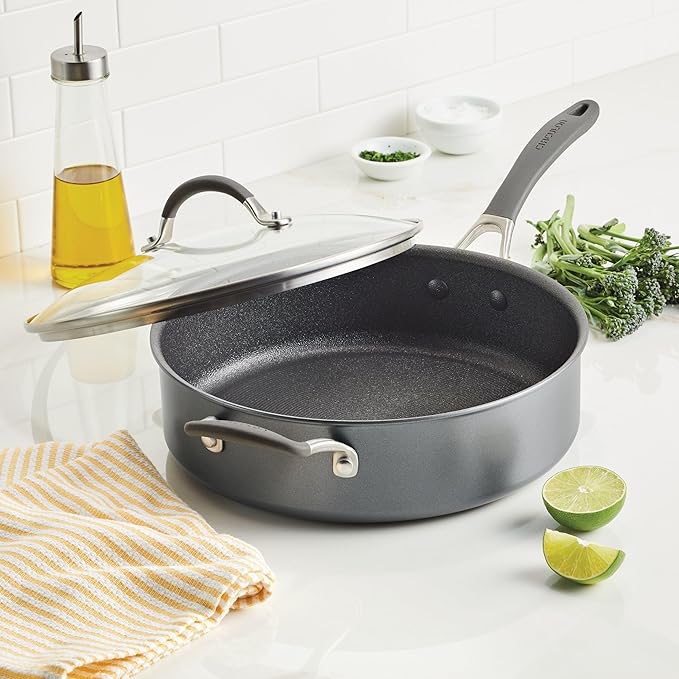 Circulon A1 Series with ScratchDefense Nonstick Induction Cookware, Large Saute Pan with Lid, Nonstick Pan, 5-Quart, Graphite - Image 2